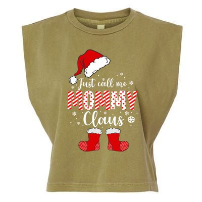 Just Call Me Mommy Claus Great Gift Christmas Light Pajama Pj Gift Garment-Dyed Women's Muscle Tee