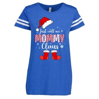 Just Call Me Mommy Claus Great Gift Christmas Light Pajama Pj Gift Enza Ladies Jersey Football T-Shirt