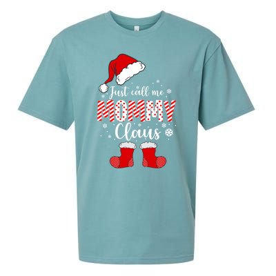 Just Call Me Mommy Claus Great Gift Christmas Light Pajama Pj Gift Sueded Cloud Jersey T-Shirt