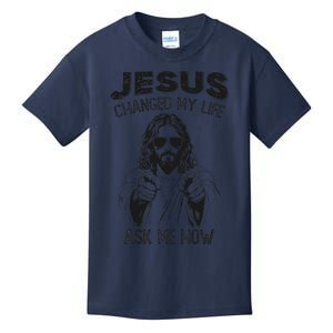 Jesus Changed My Life Ask Me How Christian Religious Kids T-Shirt