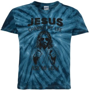 Jesus Changed My Life Ask Me How Christian Religious Kids Tie-Dye T-Shirt