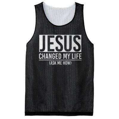 Jesus Changed My Life Ask Me How Jesus Mesh Reversible Basketball Jersey Tank