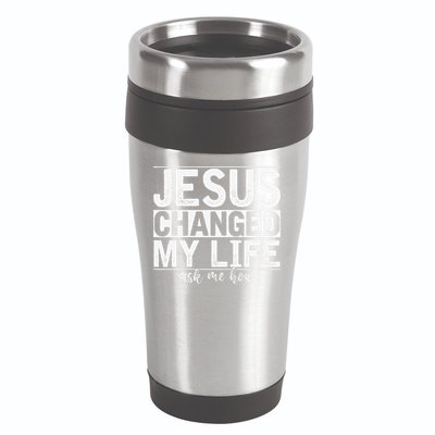 Jesus Changed My Life Asked Me How Christ Devotee Jesus 16oz Travel Tumbler