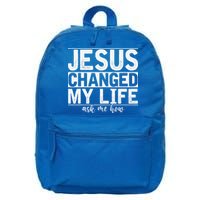 Jesus Changed My Life Asked Me How Christ Devotee Jesus 16 in Basic Backpack