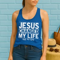 Jesus Changed My Life Asked Me How Christ Devotee Jesus Womens Tank Top