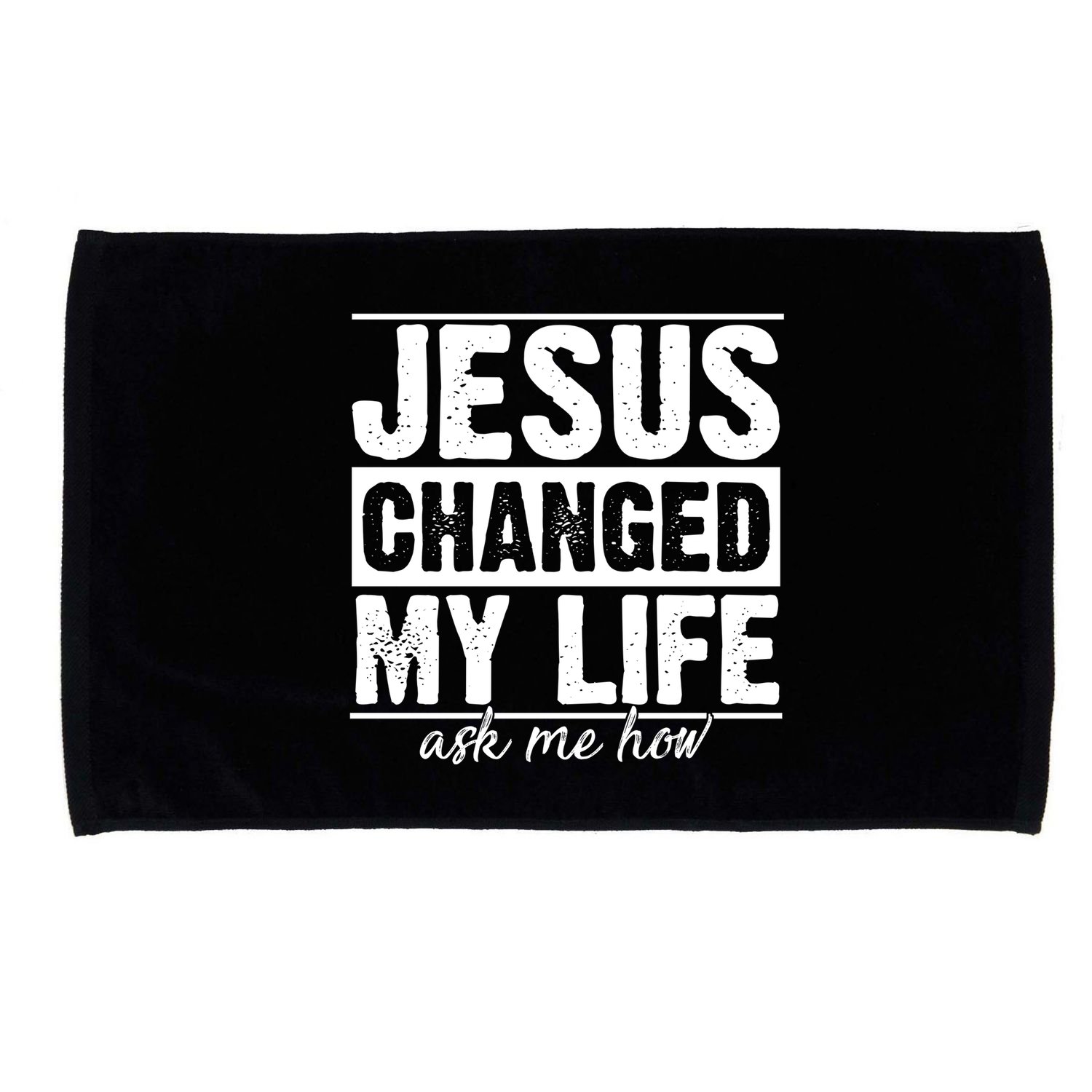 Jesus Changed My Life Ask Me How Microfiber Hand Towel