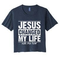 Jesus Changed My Life Ask Me How Crop Top