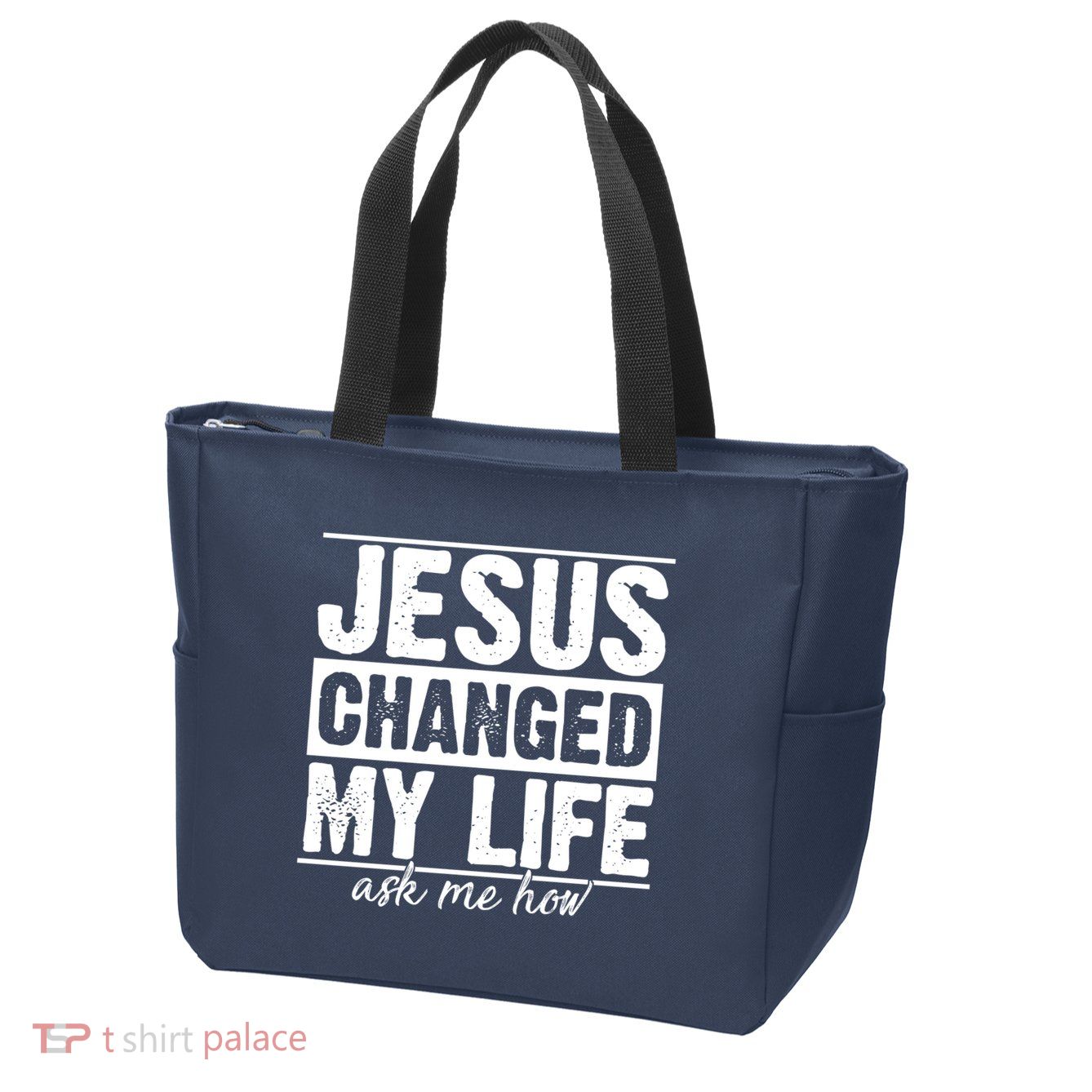 Jesus Changed My Life Ask Me How Zip Tote Bag