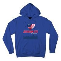 Jefferson City Missouri Skyline American Flag Heart Gift Tall Hoodie