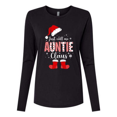 Just Call Me Auntie Claus Gift Christmas Light Pajama Pj Cool Gift Womens Cotton Relaxed Long Sleeve T-Shirt