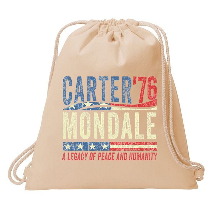 Jimmy Carter Mondale 76 A Legacy Of Peace & Humanity Drawstring Bag