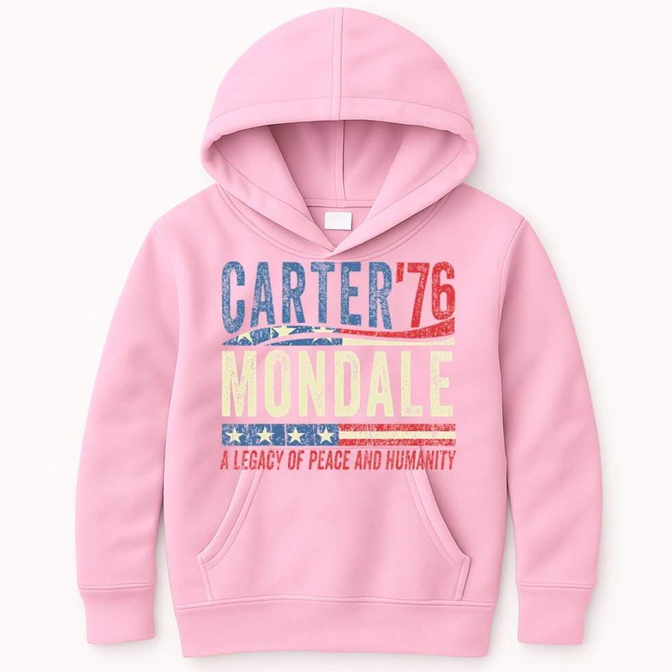 Jimmy Carter Mondale 76 A Legacy Of Peace & Humanity Kids Hoodie