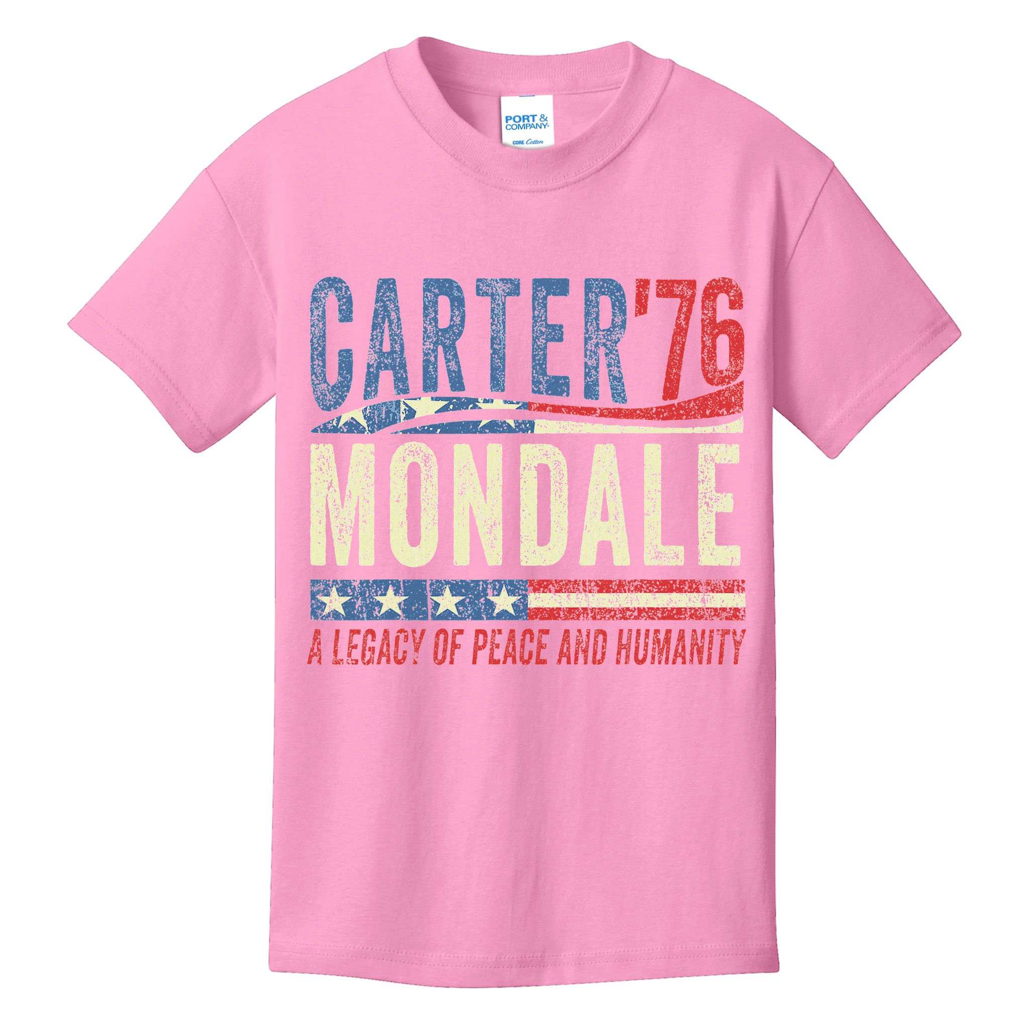 Jimmy Carter Mondale 76 A Legacy Of Peace & Humanity Kids T-Shirt
