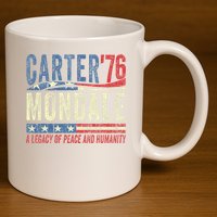 Jimmy Carter Mondale 76 A Legacy Of Peace & Humanity 11oz C Handle Ceramic Mug