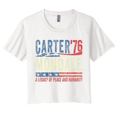 Jimmy Carter Mondale 76 A Legacy Of Peace & Humanity Crop Top