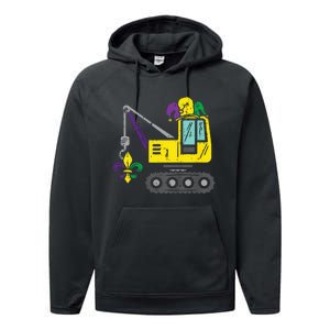 Jester Crane Mardi Gras Cute Performance Fleece Hoodie