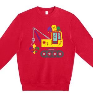 Jester Crane Mardi Gras Cute Premium Crewneck Sweatshirt