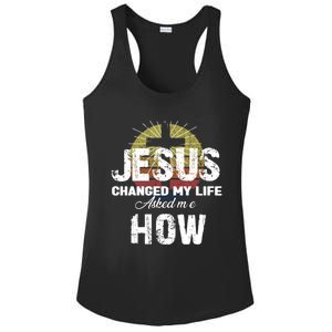 Jesus Changed My Life Asked Me How Christ Devo Jesus Gift Ladies PosiCharge Competitor Racerback Tank