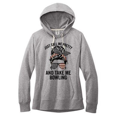 Just Call Me Pretty And Take Me Bowling Funny Mom Bowler Women's Fleece Hoodie