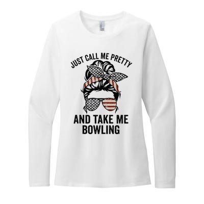 Just Call Me Pretty And Take Me Bowling Funny Mom Bowler Womens CVC Long Sleeve Shirt