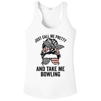 Just Call Me Pretty And Take Me Bowling Funny Mom Bowler Ladies PosiCharge Competitor Racerback Tank