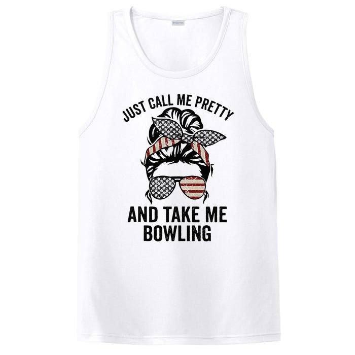 Just Call Me Pretty And Take Me Bowling Funny Mom Bowler PosiCharge Competitor Tank