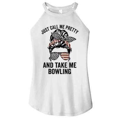 Just Call Me Pretty And Take Me Bowling Funny Mom Bowler Women's Perfect Tri Rocker Tank