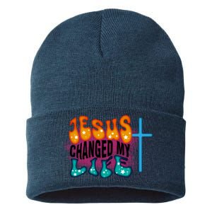 Jesus Changed My Life Sustainable Knit Beanie