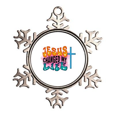 Jesus Changed My Life Metallic Star Ornament