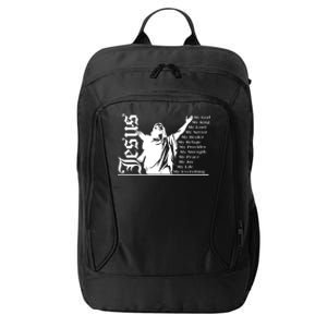 Jesus Christ My God King Lord Savior Strength Prayer City Backpack