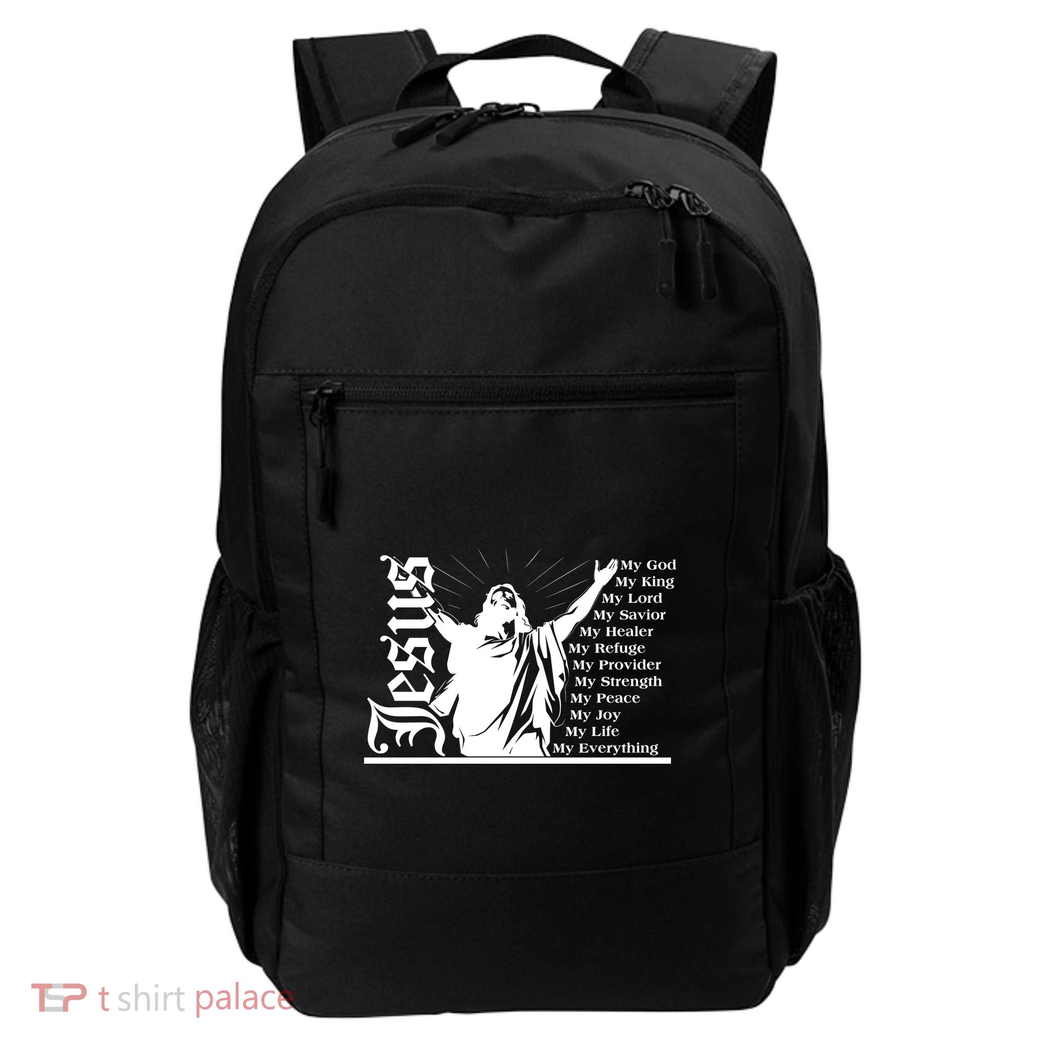 Jesus Christ My God King Lord Savior Strength Prayer Backpack