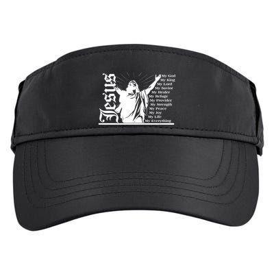 Jesus Christ My God King Lord Savior Strength Prayer Adult Drive Performance Visor