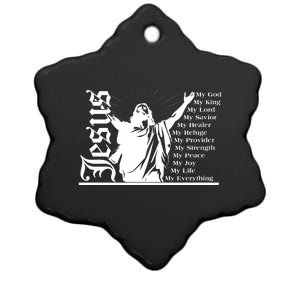 Jesus Christ My God King Lord Savior Strength Prayer Ceramic Star Ornament