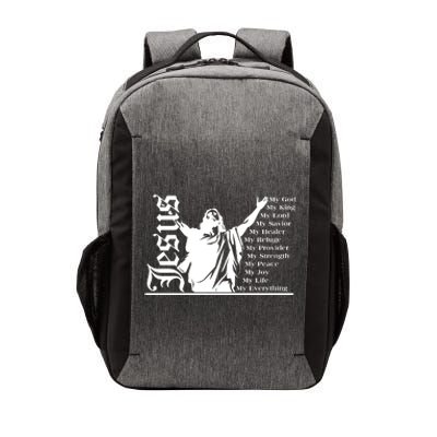 Jesus Christ My God King Lord Savior Strength Prayer Vector Backpack