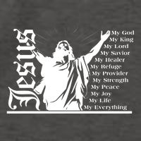 Jesus Christ My God King Lord Savior Strength Prayer Vector Backpack