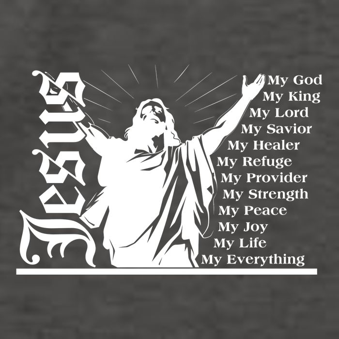 Jesus Christ My God King Lord Savior Strength Prayer Vector Backpack