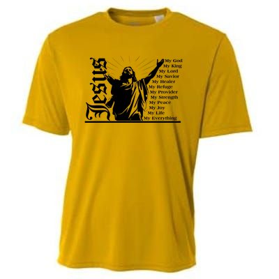 Jesus Christ My God King Lord Savior Strength Prayer Cooling Performance Crew T-Shirt