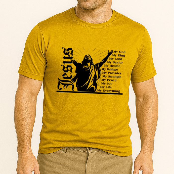 Jesus Christ My God King Lord Savior Strength Prayer Performance Shirt