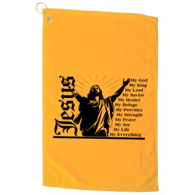 Jesus Christ My God King Lord Savior Strength Prayer Golf Towel