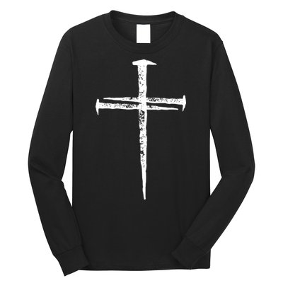 Jesus Christ My Savior Die For My Sins 3 Nails Cross Christian Catholic Long Sleeve Shirt