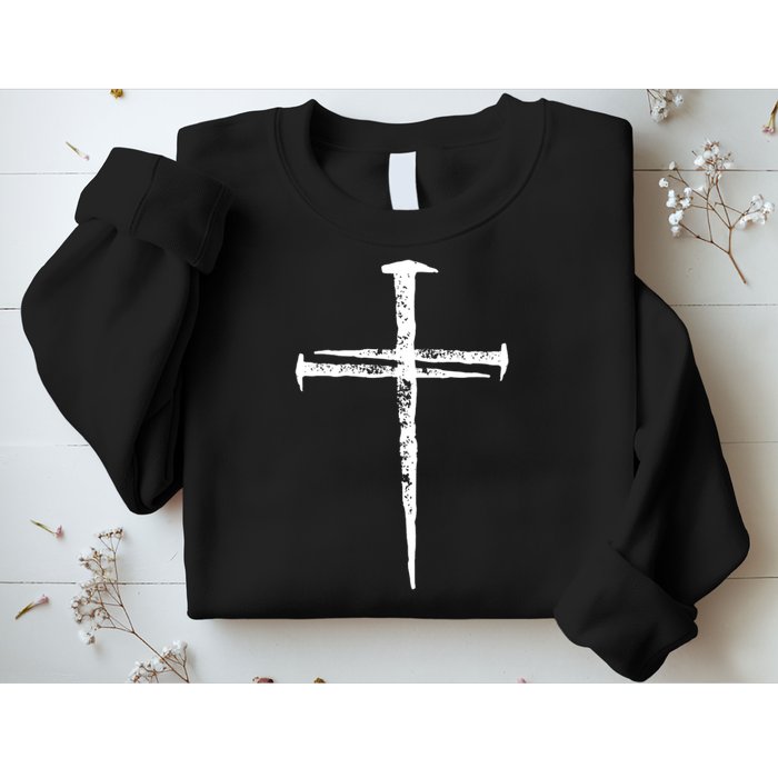 Jesus Christ My Savior Die For My Sins 3 Nails Cross Christian Catholic Sweatshirt