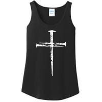 Jesus Christ My Savior Die For My Sins 3 Nails Cross Christian Catholic Ladies Essential Tank