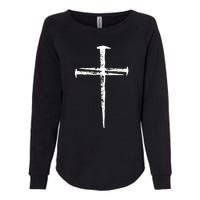 Jesus Christ My Savior Die For My Sins 3 Nails Cross Christian Catholic Womens California Wash Sweatshirt