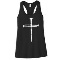 Jesus Christ My Savior Die For My Sins 3 Nails Cross Christian Catholic Women's Racerback Tank