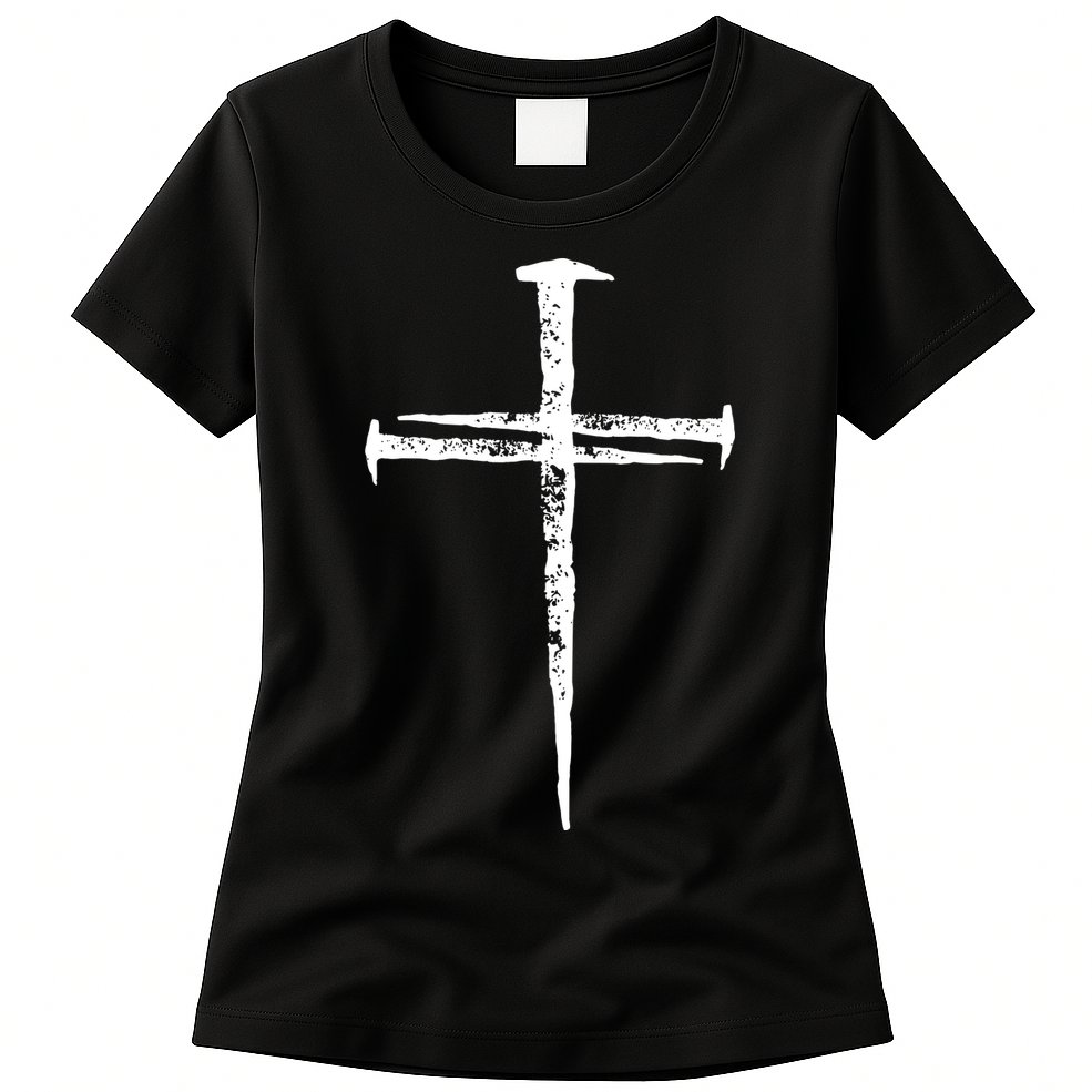 Jesus Christ My Savior Die For My Sins 3 Nails Cross Christian Catholic Womens T-Shirt