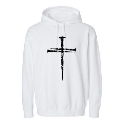 Jesus Christ My Savior Die For My Sins 3 Nails Cross Christian Catholic Garment-Dyed Fleece Hoodie