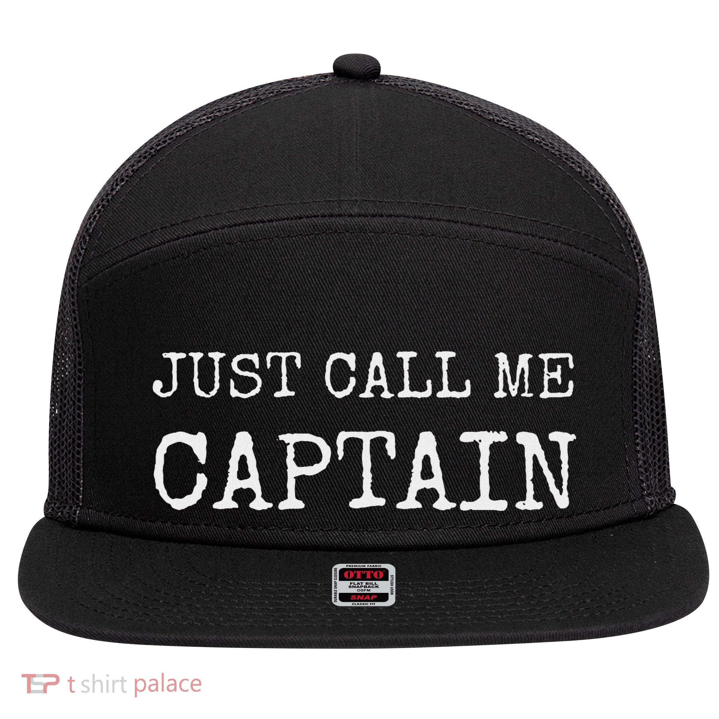 Just Call Me Captain Funny Pilo 7 Panel Mesh Trucker Snapback Hat