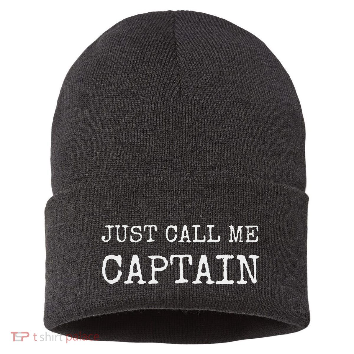 Just Call Me Captain Funny Pilo Sustainable Knit Beanie