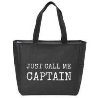 Just Call Me Captain Funny Pilo Zip Tote Bag