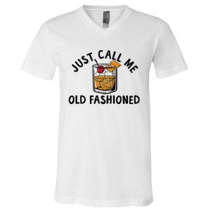 Just Call Me Old Fashioned Funny Cocktail V-Neck T-Shirt